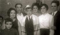 Leonid Krais with his family and friends at his son Aron Krais' bar mitzvah